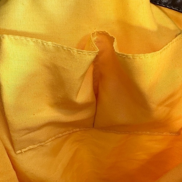 Kenneth Cole Reaction Womens Large Shoulder Hand Bag Hobo Leather Fabric Yellow - Picture 11 of 12